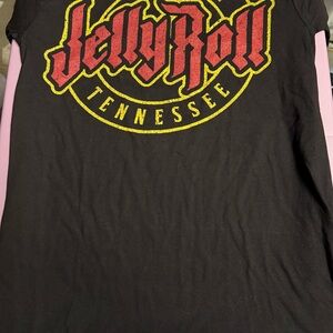 Hot Topic Black Jelly Roll Tennessee Graphic Tee with Red and Yellow Print